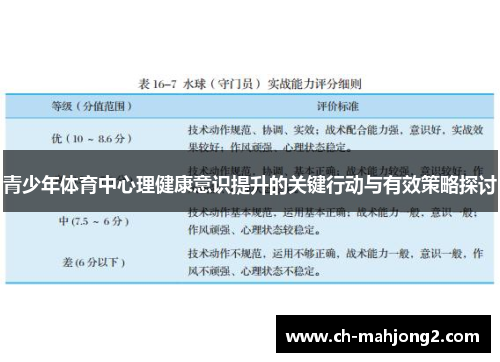 青少年体育中心理健康意识提升的关键行动与有效策略探讨